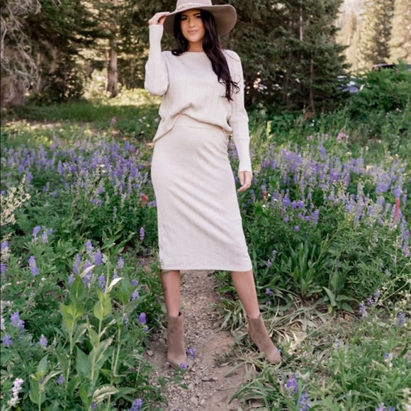Rachel Parcell Easy Ribbed Midi Sweater Set - Picture 1 of 3